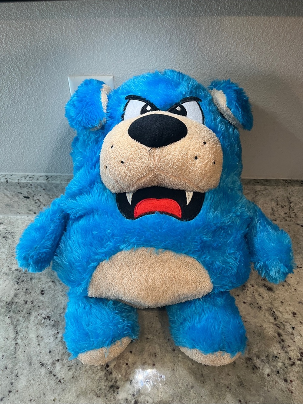 Large 20” Blue Angry Dog Plush By Goffa